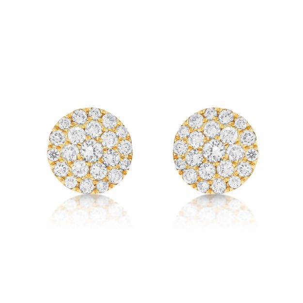 Round Diamond Earrings 0.70 ct. 10k Yellow Gold