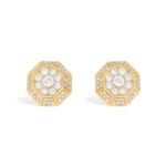 Octagon Cluster Diamond Earrings 1.47 ct. 10k Yellow Gold