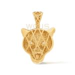 Diamond Panther Head Pendant 3.06 ct. 10k Yellow Gold