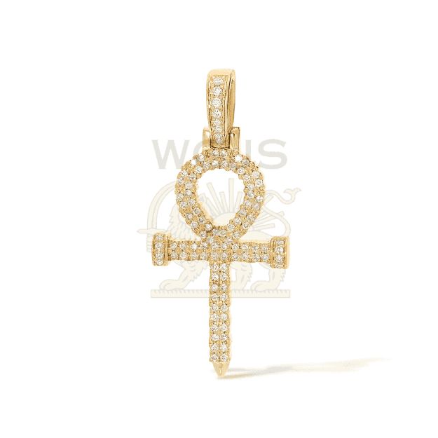 Diamond Ankh Cross Pendant 0.30 ct. 10k Yellow Gold