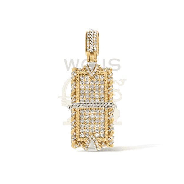 Rectangle Fancy Diamond Pendant 1.39 ct. 10k Yellow Gold