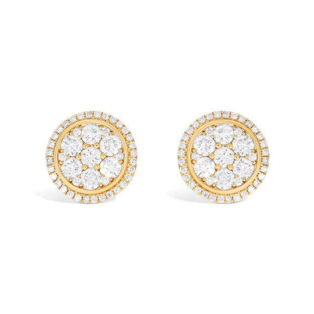 Round Diamond Earrings 1.82 ct. 10k Yellow Gold