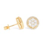 Round Diamond Earrings 1.82 ct. 10k Yellow Gold