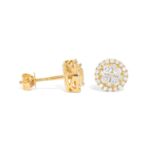 Round Diamond Earrings 0.75 ct. 10k Yellow Gold