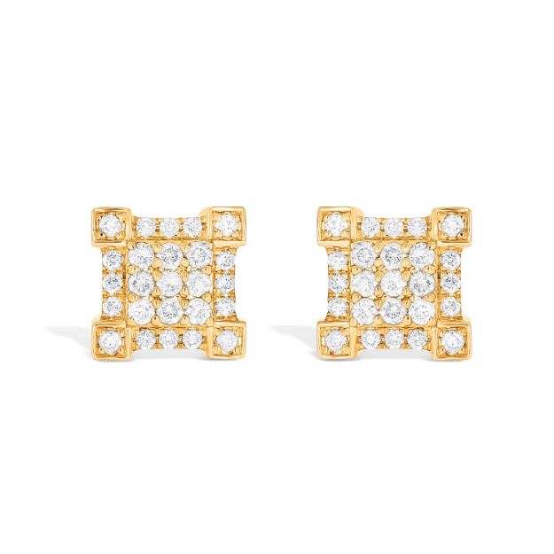 Square Diamond Earrings 0.55 ct. 10k Yellow Gold