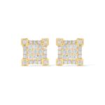 Square Design Diamond Earrings 1.10 ct. 10k Yellow Gold