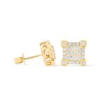 Square Design Diamond Earrings 1.10 ct. 10k Yellow Gold