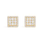 Square Diamond Earrings 1.60 ct. 10k Yellow Gold