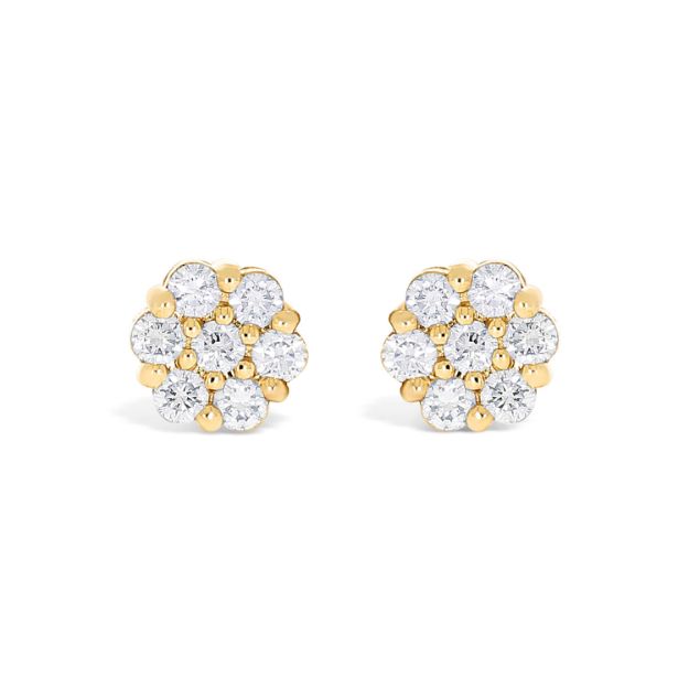 Round Diamond Earrings 0.35 ct. 10k Yellow Gold