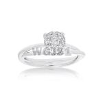 Diamond Engagement Ring Cluster 0.40 ct. 14k White Gold