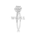 Diamond Engagement Ring Squared Halo 0.54 ct. 14k White Gold