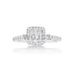 Diamond Engagement Ring Squared Halo 0.54 ct. 14k White Gold