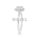 Diamond Engagement Ring Round Halo Cluster 0.45 ct. 14k White Gold