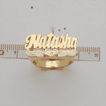 Script Flat Gold Name Ring