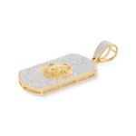 Lion Head Diamond Dog Tag 1.01 ct. 10k Yellow