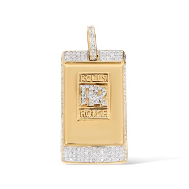 Diamond RR Square Pendant 0.49 ct. 10k Yellow Gold