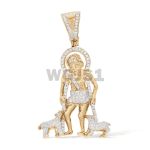 Saint Lazarus Diamond Pendant 0.61 ct. 10k Yellow Gold