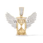 Hour Glass with Wings Diamond Pendant 0.41 ct. 10k Yellow Gold