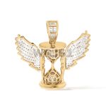 Hour Glass with Wings Diamond Pendant 0.41 ct. 10k Yellow Gold