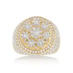 Men&#39;s Round Cluster Diamond Ring 3.50 ct. 10k Yellow Gold