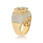 Men&#39;s Round Cluster Diamond Ring 3.50 ct. 10k Yellow Gold