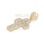 Diamond cross pendant with diamond bail.  0.42 ct. 10k yellow gold