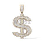 Dollar Sign Diamond Pendant 0.81 ct. 10k Yellow Gold