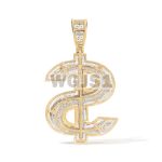 Dollar Sign Diamond Pendant 0.81 ct. 10k Yellow Gold