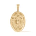 Christ The Redeemer Oval Diamond Pendant 1.15 ct. 10k Yellow Gold