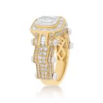 Emerald Cut Diamond Ring 2.85 ct. 14k Gold With White Accents