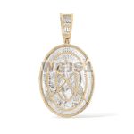 Jesus Head Oval Diamond Pendant 0.55 ct. 10k Yellow Gold