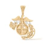 Marines Symbol Diamond Pendant 0.50 ct. 10k Yellow Gold