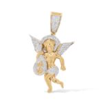 Angel with Moneybag Diamond Pendant 0.37 ct. 10k Yellow Gold