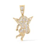 Angel with Moneybag Diamond Pendant 0.37 ct. 10k Yellow Gold