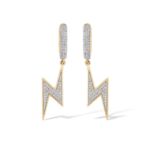 Lightning Bold Diamond Dangle Earrings 0.36 ct. 10k Yellow Gold