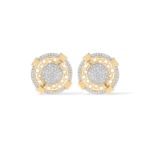 Round Unique Diamond Earrings 0.26 ct. 10k Yellow Gold