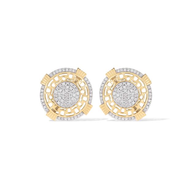 Round Unique Diamond Earrings 0.26 ct. 10k Yellow Gold