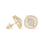 Round Unique Diamond Earrings 0.26 ct. 10k Yellow Gold