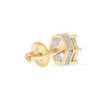 Hexagon Shaped Diamond Earrings 0.17 ct. 10k Yellow Gold