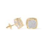 Squared Diamond Earrings 0.22 ct. 10k Yellow Gold