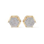 Stacked Hexagon Diamond Earrings 0.27 ct. 10k Yellow Gold