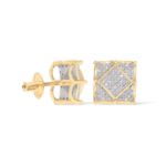 Square Diamond Earrings 0.20 ct. 10k Yellow Gold