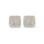 Square Diamond Earrings 0.17 ct. 10k Yellow Gold