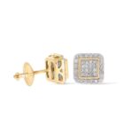 Square Diamond Earrings 0.17 ct. 10k Yellow Gold