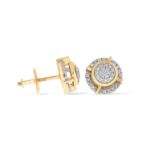 Round Design Diamond Earrings 0.14 ct. 10k Yellow Gold