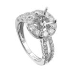 Diamond Engagement Mounting Ring 1.18 ct. 14K White Gold