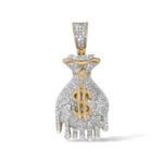 Diamond Money Bag Pendant  0.79 ct.  10K Yellow Gold