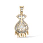 Diamond Money Bag Pendant  0.79 ct.  10K Yellow Gold