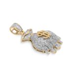 Diamond Money Bag Pendant  0.79 ct.  10K Yellow Gold