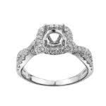 Diamond Engagement Mounting Ring 0.66 ct. 14K White Gold